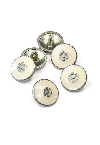 Пуговицы серебристый металл эмаль 18мм