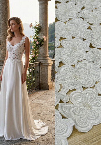 Кружево декоративное цветы бисер