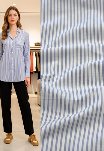 Кликните для увеличения изображения Сорочечный хлопок голубой полоска Harmont Blaine