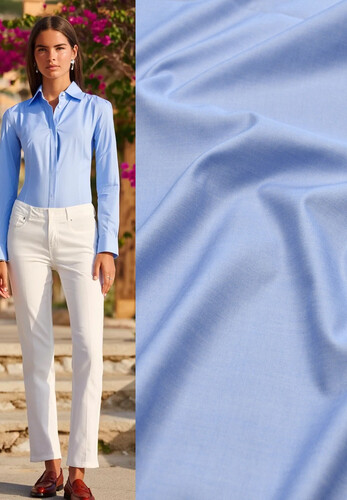 Сорочечный хлопок васильковый Harmont Blaine