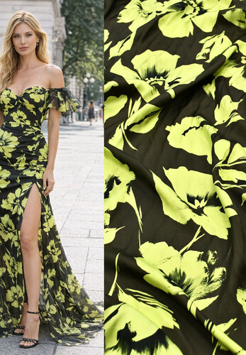 Район вискоза бон-шик желтый цветы Gucci