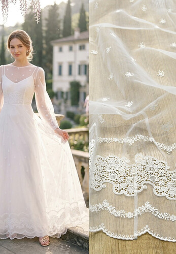 Вышивка на органзе мелкие цветы кайма