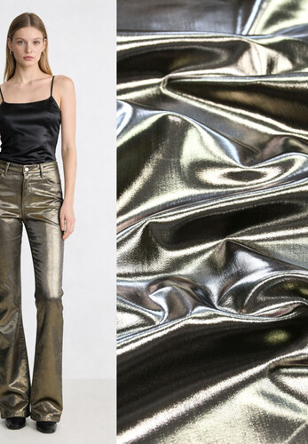 Джинс стрейч с глиттером бронза Италия