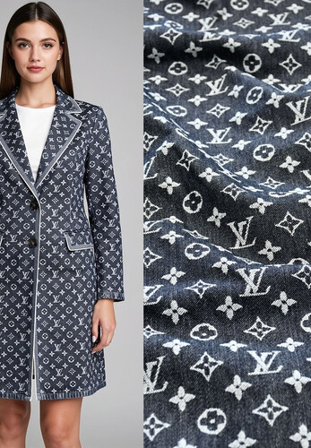 Джинс жаккардовый темно-серый LV