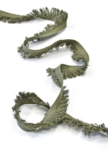 Тесьма бахрома хлопок оливковая