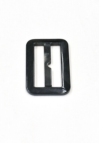 Пряжка пластиковая прямоугольная черная с серым