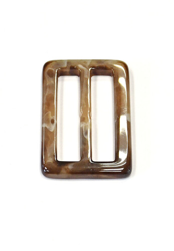 Пряжка пластиковая прямоугольная светло-коричневая