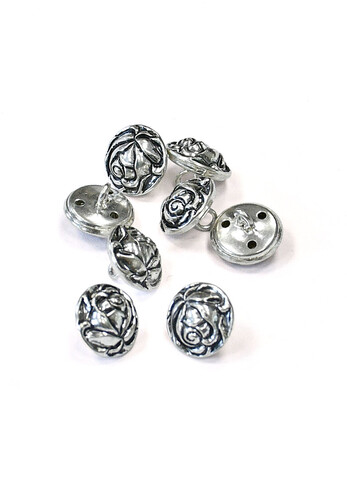 Пуговица металлическая на ножке цветок 14 мм