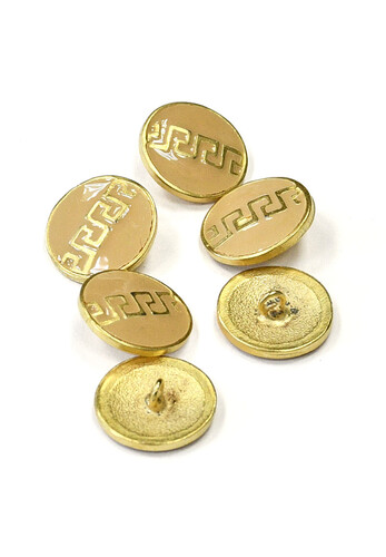 Пуговицы золотистый металл кремовая 20 мм