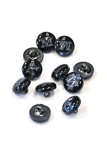 Пуговицы иссиня-черные глянцевые 10 мм