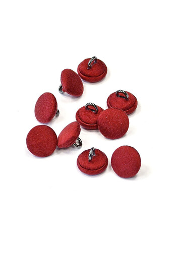 Пуговица красная текстиль металл Astor 12 мм