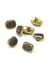 Пуговицы металл золото коричневая прямоугольная фото 1