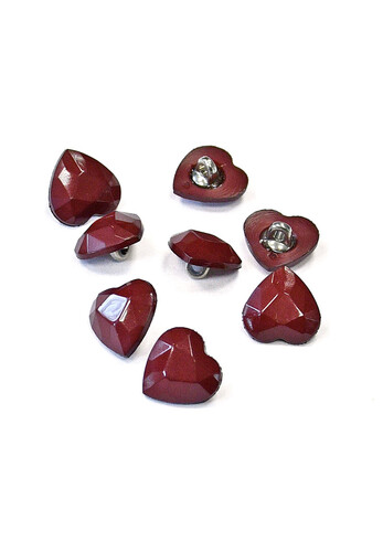 Пуговица пластик красное сердце 13 мм