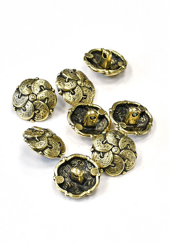 Пуговицы металл старое золото 18 мм