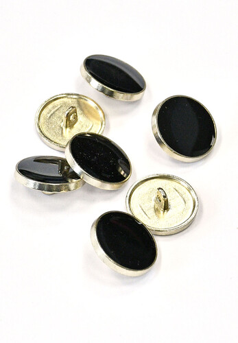 Пуговицы металл черная эмаль 20 мм