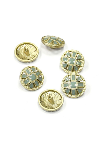 Пуговицы мятные металл золото 18 мм