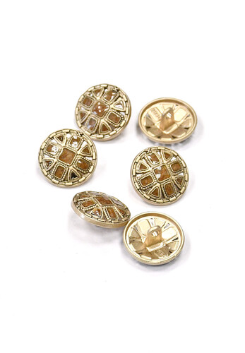 Пуговицы коричневые металл золото 18 мм