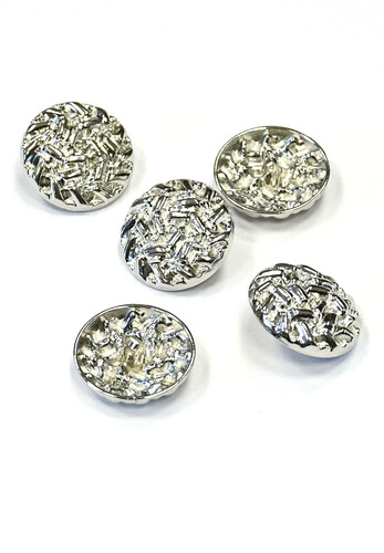 Пуговицы металл серебро на ножке 23 мм