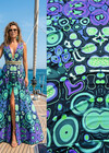 Трикотаж холодная вискоза бирюзовый принт Versace фото 1