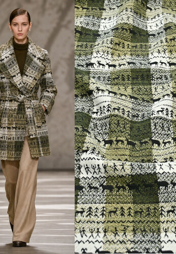 Твид шерсть клетка олени Max Mara