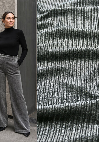 Вельвет серый в широкий рубчик Max Mara