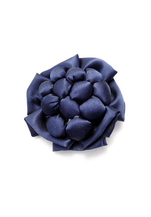 Брошь синяя атласная роза (FF-4320)