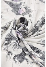 Трикотаж холодная вискоза белый серые цветы (DG-3912) фото 2