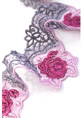 Кружевная тесьма розовые розы (DG-7010) фото 2