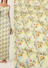 Хлопок японский пейзаж журавли и цветы желтый (DG-31301) фото 1