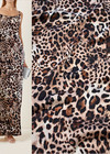 Коричневый шелк с шерстью с принтом леопард фото 1