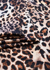 Коричневый шелк с шерстью с принтом леопард фото 2