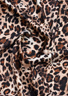 Коричневый шелк с шерстью с принтом леопард фото 3