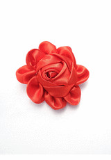 Брошь атласная красная роза (DG-0320) фото 1