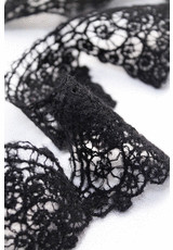 Кружевная тесьма черная плетеная шерсть (DG-4930) фото 1
