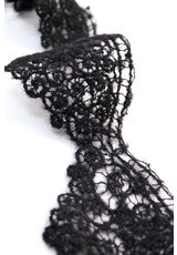 Кружевная тесьма черная плетеная шерсть (DG-4930) фото 2