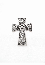 Крест винтажное серебро ажурный (FF-5730) фото 1