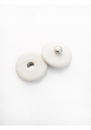 Кнопки металл обтянута белой тканью 20мм (FF-7660)