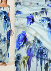 Крепдешин стрейч голубые розы (DG-4752) фото 1