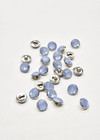 Пуговица серебряная голубая кристалл 15 мм фото 1
