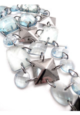 Украшение для одежды из камней кристаллов и цепочек голубое (CC-5120) фото 2