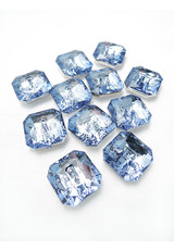 Пуговица квадратный кристалл голубой 15 мм фото 1