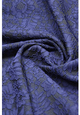 Жаккард 3Д вышивка цветы синий (DG-2021) фото 2