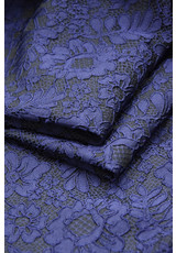 Жаккард 3Д вышивка цветы синий (DG-2021) фото 3