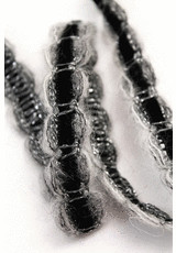 Тесьма Шанель плотная объемная мягкая цвет черный с серым шерсть велюр люрекс фото 2