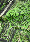 Именной шифон шелк стрейч купон зеленый узор (DG-4113) фото 3