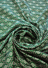 Шелк атласный зеленый изумруд геометрический узор (GG-1149) фото 2