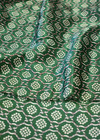 Шелк атласный зеленый изумруд геометрический узор (GG-1149) фото 3