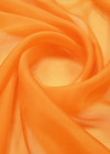 Органза из натурального шелка легкий оранжевая фото 3