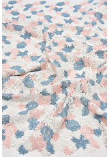 Кружево вышивка макраме хлопок цветы голубые белые (DG-8233) фото 2