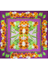 Шелк стрейч платок тропические цветы (DG-3923) фото 2